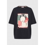 Funky Buddha Γυναικείο Κοντομάνικο T-Shirt Μαύρο