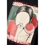 Funky Buddha Γυναικείο Κοντομάνικο T-Shirt Μαύρο