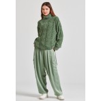 Funky Buddha Μπλούζα Με Ψηλό Λαιμό Γυναικεία (FBL010-113-09-DK-GREEN)