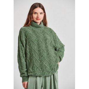 Funky Buddha Μπλούζα Με Ψηλό Λαιμό Γυναικεία (FBL010-113-09-DK-GREEN)