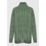 Funky Buddha Μπλούζα Με Ψηλό Λαιμό Γυναικεία (FBL010-113-09-DK-GREEN)