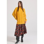 Funky Buddha Μπλούζα Με Ψηλό Λαιμό Γυναικεία (FBL010-113-09-YELLOW-MUSTARD)