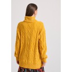 Funky Buddha Μπλούζα Με Ψηλό Λαιμό Γυναικεία (FBL010-113-09-YELLOW-MUSTARD)