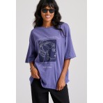 Funky Buddha Γυναικείο T-Shirt Κοντομάνικο Μωβ