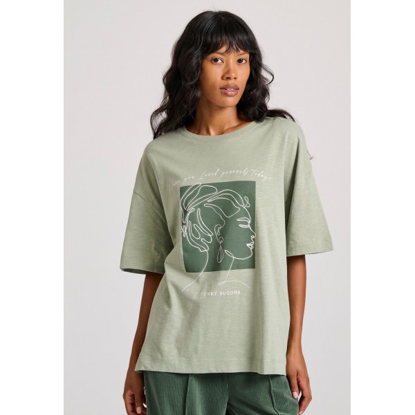 Funky Buddha T-Shirt Γυναικείο (FBL010-114-04-SAGE-GREEN)