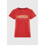 Funky Buddha Γυναικείο Κοντομάνικο T-Shirt Κεραμιδί