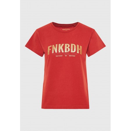 Funky Buddha Γυναικείο Κοντομάνικο T-Shirt Κεραμιδί