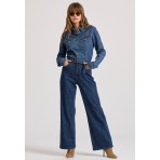 Funky Buddha Γυναικείο Πουκάμισο Μακρυμάνικο Denim