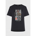 Funky Buddha Γυναικείο Κοντομάνικο T-Shirt Μαύρο