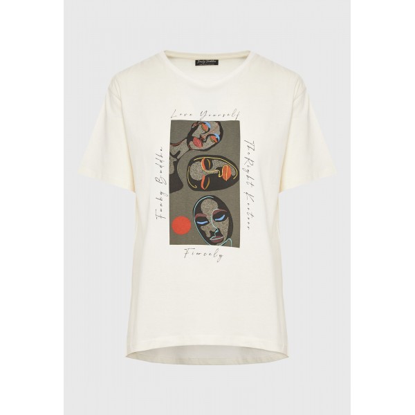 Funky Buddha T-Shirt Γυναικείο (FBL010-120-04-OFF-WHITE)