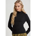 Funky Buddha Γυναικείο Cashmere Blend Πλεκτό Ζιβάγκο Μαύρο