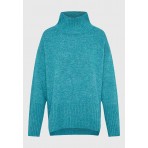 Funky Buddha Γυναικείο Πλεκτό Με Ψηλό Λαιμό (FBL010-144-09-TEAL)