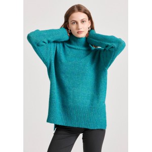 Funky Buddha Γυναικείο Πλεκτό Με Ψηλό Λαιμό (FBL010-144-09-TEAL)