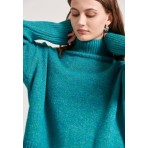 Funky Buddha Γυναικείο Πλεκτό Με Ψηλό Λαιμό (FBL010-144-09-TEAL)