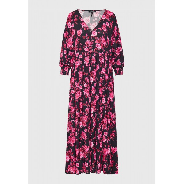 Funky Buddha Loose Fit Φόρεμα Maxi Γυναικείο (FBL011-110-13-RASPBERRY)