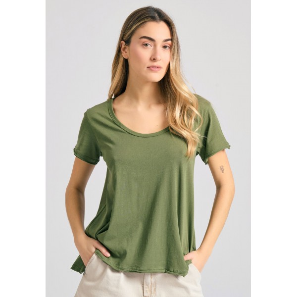 Funky Buddha The Essentials T-Shirt Γυναικείο (FBL011-111-04-HUNTER-GREEN)