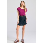 Funky Buddha Linen Blend Γυναικείο Skort Μαύρο