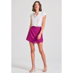 Funky Buddha Linen Blend Γυναικείο Skort Ματζέντα