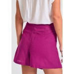 Funky Buddha Linen Blend Γυναικείο Skort Ματζέντα