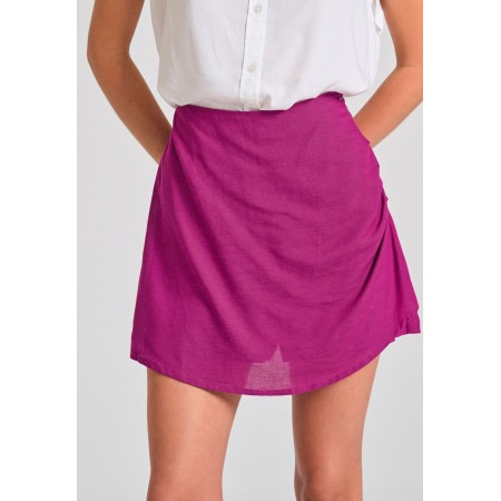 Funky Buddha Linen Blend Γυναικείο Skort Ματζέντα