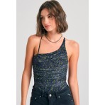 Funky Buddha Off Shoulder Γυναικείο Κορμάκι Πολύχρωμο