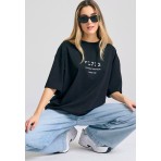 Funky Buddha Γυναικείο Κοντομάνικο T-Shirt Μαύρο