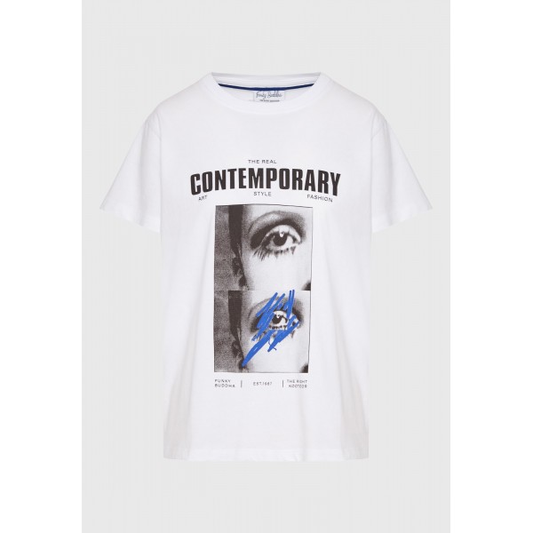 Funky Buddha Illusion Photographic T-Shirt Γυναικείο (FBL011-130-04-WHITE)