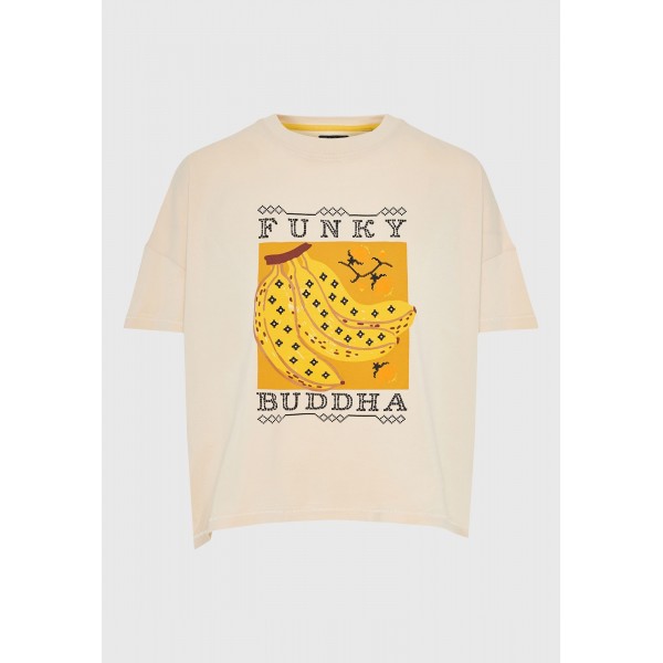 Funky Buddha Loose Fit T-Shirt Γυναικείο (FBL011-165-04-CHALK)