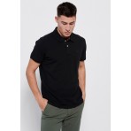 Funky Buddha Ανδρική Μπλούζα Με Γιακά Πόλο (FBM007-001-11-BLACK)