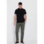 Funky Buddha Ανδρική Μπλούζα Με Γιακά Πόλο (FBM007-001-11-BLACK)