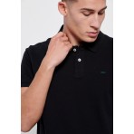 Funky Buddha Ανδρική Μπλούζα Με Γιακά Πόλο (FBM007-001-11-BLACK)