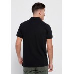 Funky Buddha Ανδρική Μπλούζα Με Γιακά Πόλο (FBM007-001-11-BLACK)