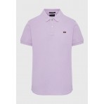 Funky Buddha Essential Κοντομάνικο Polo T-Shirt Μωβ