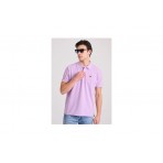 Funky Buddha Essential Κοντομάνικο Polo T-Shirt Μωβ