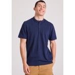 Funky Buddha Ανδρική Μπλούζα Με Γιακά Πόλο (FBM009-008-11-NAVY-MEL)