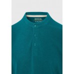 Funky Buddha Ανδρική Μπλούζα Με Γιακά Πόλο (FBM009-008-11-TEAL-MEL)