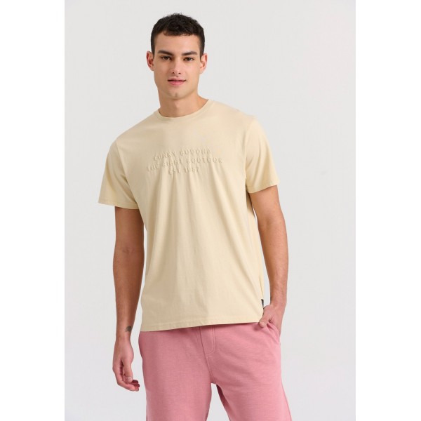 Funky Buddha T-Shirt Ανδρικό (FBM009-026-04-CREAM)