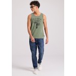 Funky Buddha Ανδρική Αμάνικη Μπλούζα (FBM009-038-04-KHAKI)