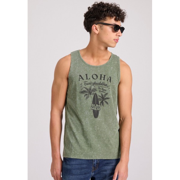 Funky Buddha Ανδρική Αμάνικη Μπλούζα (FBM009-038-04-KHAKI)