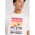 Funky Buddha Ανδρική Μπλούζα Κοντό Μανίκι Με Τύπωμα (FBM009-061-04-OFF-WHITE)