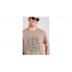 Funky Buddha Botanic Frame Ανδρικό Κοντομάνικο T-Shirt Καφέ