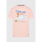 Funky Buddha Vintage Coctail Ανδρικό Κοντομάνικο T-Shirt Ροζ