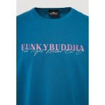 Funky Buddha Ανδρική Μπλούζα Κοντό Μανίκι Με Τύπωμα (FBM009-095-04-DEEP-TEAL)