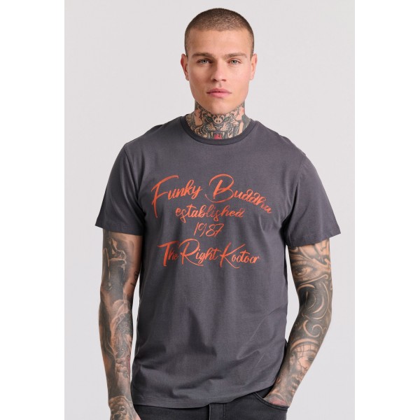 Funky Buddha T-Shirt Ανδρικό (FBM009-097-04-ANTHRACITE)