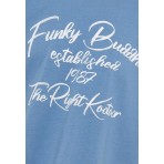 Funky Buddha Ανδρική Μπλούζα Κοντό Μανίκι Με Τύπωμα (FBM009-097-04-CHINA-BLUE)