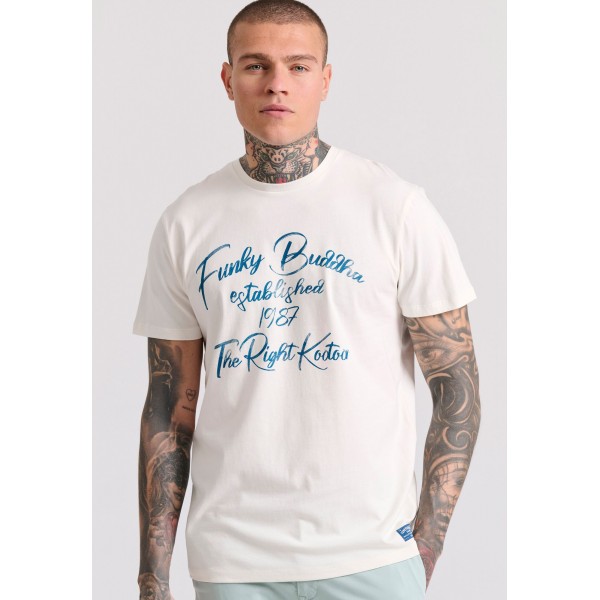 Funky Buddha T-Shirt Ανδρικό (FBM009-097-04-OFF-WHITE)