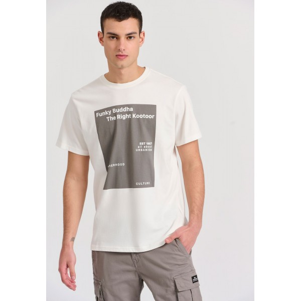 Funky Buddha T-Shirt Ανδρικό (FBM009-311-04-OFF-WHITE)