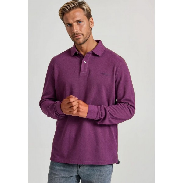 Funky Buddha Μπλούζα Μακρυμάνικη Polo Ανδρική (FBM010-001-11-PLUM)