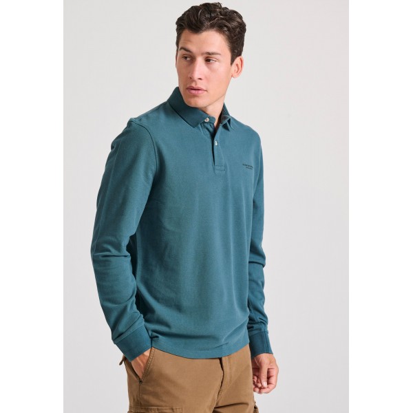 Funky Buddha Μπλούζα Μακρυμάνικη Polo Ανδρική (FBM010-001-11-TEAL)