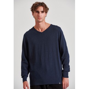 Funky Buddha Ανδρικό Πλεκτό Με ’Νοιγμα V (FBM010-002-09-NAVY-MEL)